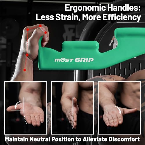 LAT Pull Down Bar with 6 Ergonomic Handles, Neutral Grip LAT Pulldown Attachments for Whole Back Training, Wide Grip LAT Pulldown Bars for Home Gym Cable - color: Green