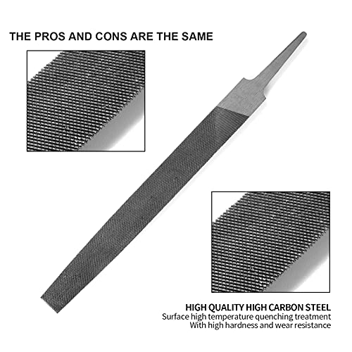 8" Flat Medium Cut File, Double Cut Teeth, Made of High Carbon Steel, Single Hand File Without Handle, Suitable for Shaping Metal, Wood, etc. - color: Flat File, size: 8 Inch
