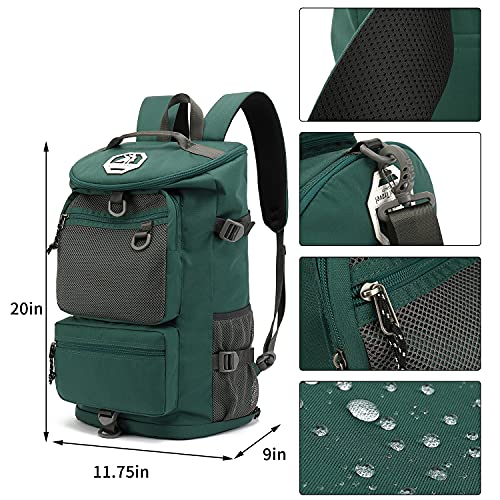 Kalesi Gym Duffle Bag Backpack 4-Way Waterproof with Shoes Compartment for travel Sport Hiking laptop (Green) - color: Green