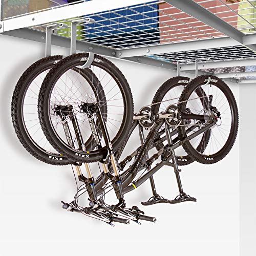 FLEXIMOUNTS 4 Pack Add-On Storage Flat Hooks, White | Accessory for Garage Ceiling Rack and Wall Shelving, Max Weight Capacity up to 50 lbs - color: White