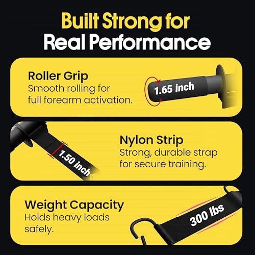 Forearm Strengthener & Hand Grip Strengthener with Portable Bag – Wrist Roller, Forearm Exerciser, Forearm Roller, Wrist Trainer for Grip & Arm Workout - Includes Portable Bag
