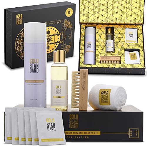 Gold Standard Shoe Cleaning Kit for White Sneakers & Tennis Shoes | Sneaker Cleaning Kit, Removes Dirt & Stains from Leather, Canvas & Mesh - style: Deluxe Gift Set