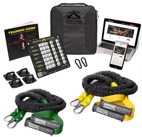 Crossover Symmetry Shoulder System Includes Two Sets of Resistance Bands Attachments Training Guide Exercise Chart Online Workouts for Home Fitness Rehab Rotator Cuff Exercises - style: Novice Wall Mounts