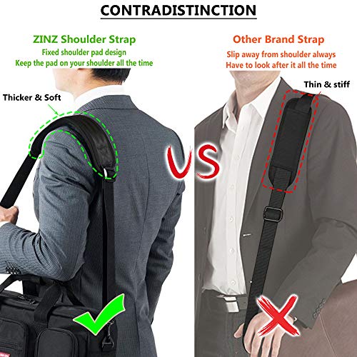 Bag Shoulder Strap, Padded Adjustable Shoulder Strap Replacement - color: Black, size: 57"
