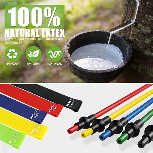 23Pcs Resistance Bands Set Workout Bands, 5 Stackable Exercise Bands with Handles, 5 Resistance Loop Bands, Jump Rope, Figure 8 Resistance Bands, Headband, Cooling Towel | 5 Exercise Bands with Handles, 5 Resistance Loop Bands, Jump Rope, Figure 8 Resista