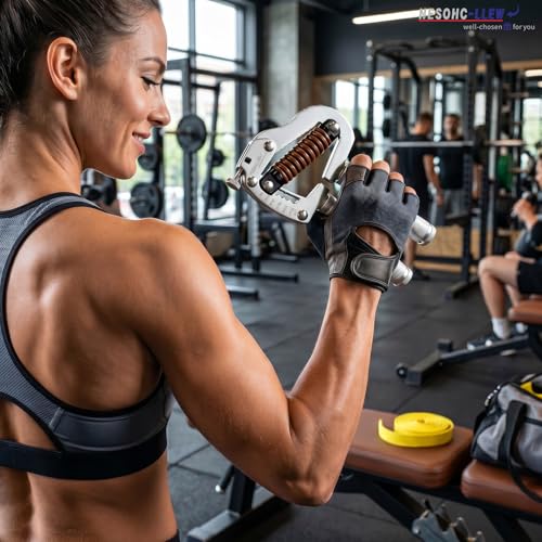 Adjustable Grip Strength Trainer: Premium 304 Stainless Steel Structure, Aerospace Grade Aluminum Alloy Handle, Grip Strength Adjustable Range 55-264 lbs