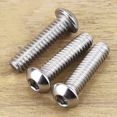 1/4-20 x 1 Button Head Socket Cap Bolts Screws, 304 Stainless Steel 18-8, Allen Hex Drive, Bright Finish, Fully Machine Thread, Pack of 25 - size: 1/4-20 x 1
