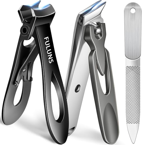 Toenail Clippers for Seniors Thick Toenails, Large Nail Clippers for Men Thick Nails with 16MM Wide Jaw Opening, Heavy Duty Sharp Slanted Fingernail Clipper Nail Cutter Gifts for Men Women Adults - style: Black Toenail Clippers Set