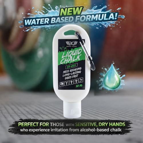 WARM BODY COLD MIND Mess Free Liquid Chalk - Gym Chalk for Weightlifting, Gymnastics, Climbing, Powerlifting - Sports Chalk - Hand Grip Chalk - style: 50 Ml Water Chalk