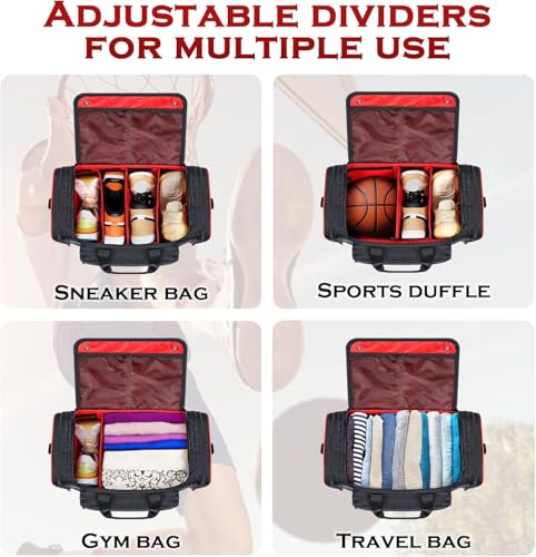 Mancro Padded Sneaker Bag, Sneakerhead Gifts, Shoe Travel Bags Fit 4 Pairs | Come with Insulated Pocket and Shoulder Strap, Multi-functional Sports Gym Duffle for Basketball, Shoes, Cloth