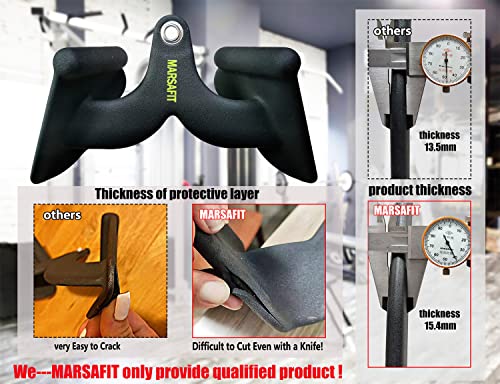 MARSAFIT Home Gym Fitness Rowing T-bar V-bar Pulley Cable Machine Attachment, Bicep Curl Tricep LAT pulldown Bar Back Strength Training Handle Grips LAT Pull Down Bar for Seat Row Workout - style: BTBAR 1901