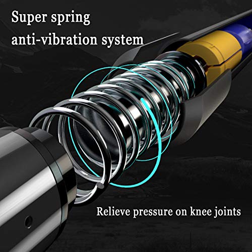 Aihoye Trekking Poles,Adjustable Shock Absorbing Hiking Walking Stick-2Pcs | Aviation aluminum,Collapsible, Lightweight, All-terrain walking poles, Carry bag included - color: black