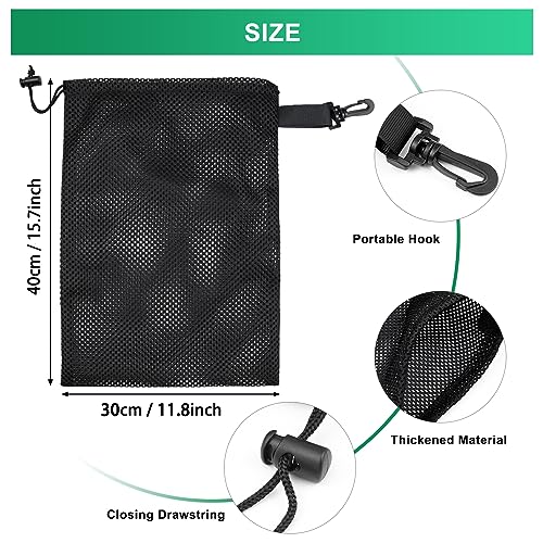 10 PCS With Clips Mesh Drawstring Bags, Portable Nylon Storage Bags for toy,Sports Storage,Outdoor activities etc. (11.8x15.7in) - size: 11.8x15.7in