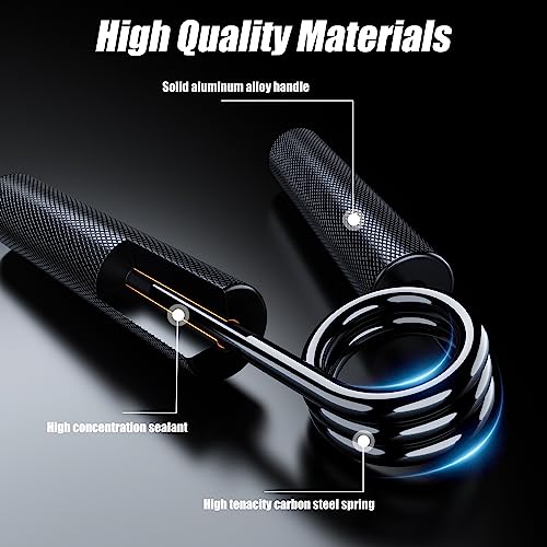 ZEAGUS Grip Strength Trainer 4 Pack,Metal Hand Grip Strengthener Kit-Black | Non-Slip Heavy-Duty Forearm Exerciser,50LB-200LB Hand Gripper for Muscle Building and Hand Rehabilitation Exercising - color: Black