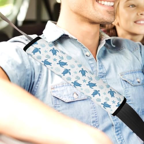 2 Pack Breathable Car Seat Straps Shoulder Pads for Elderly Support, All Vehicles, Blue Turtle Seat Belt Cushion, Neck and Shoulder Support - color: Pattern 462