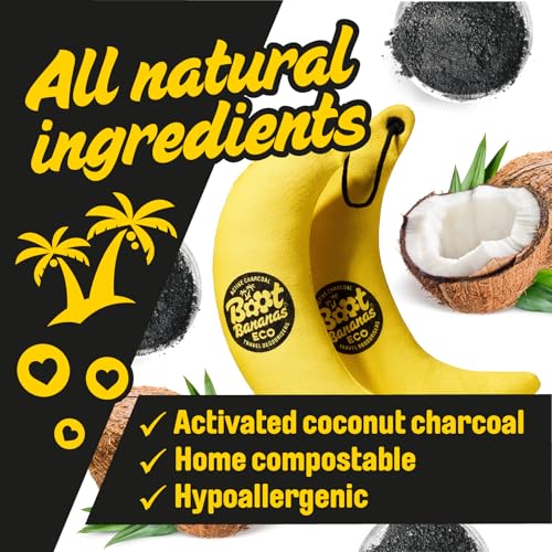 Boot Bananas Eco Travel Deodorisers, Lightweight, Reusable, 1 Pair - Light | Eco-friendly, reusable, lasts up to 12 months, neutralizes odors, purifies air, perfect for sports shoes and gloves, Boot