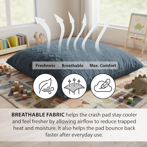 Matini Home Crash Pad 48" X 60" - Sensory Pad with Cover Foam Blocks for Kids and Adults, Ideal Gymnastics Equipment to Jump, Play or Relax - Turquoise - color: Turquoise 48" X 60"