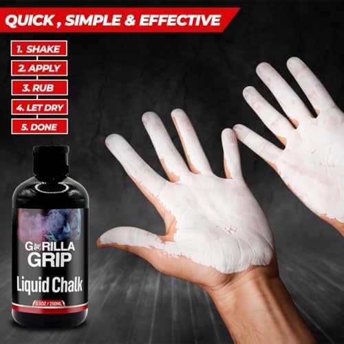 Liquid Chalk for Gym & Sports-Extra Strong Grip Lifting Chalk for Fast Drying,Weightlifting,Rock Climbing & Pole Fitness - style: 1x250ml