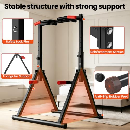 DOBESTS Power Tower Pull Up Bar Free Standing, Foldable Pull Up Station - color: Black Style 1 - Multifunction Bar