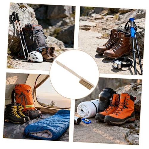 Sewroro Rock Climbing Chalk Brush with Natural Boar Bristles, Medium-Sized Bouldering Hold Cleaner for Mountaineering Gear and Climbing Wall Maintenance