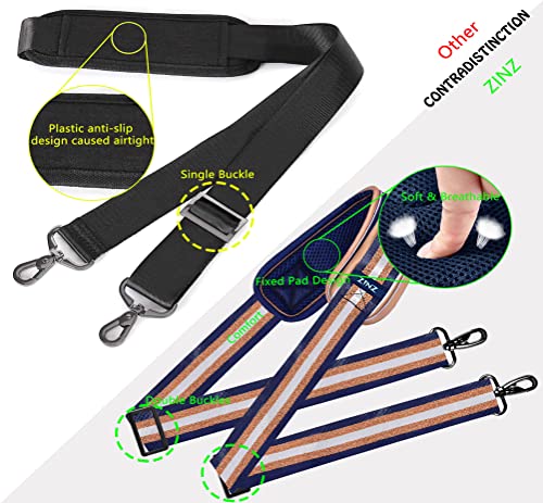 Bag Shoulder Strap, Padded Adjustable Shoulder Strap Replacement - color: Blue Gold, size: 57"