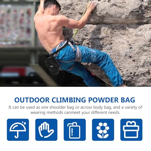 Baluue Waterproof Chalk Bag with Non-Slip Oxford Cloth and Polar Fleece Material, Large Capacity Outdoor Weight Bag for Rock Climbing and Bouldering for Gymnastics Training and Climbing