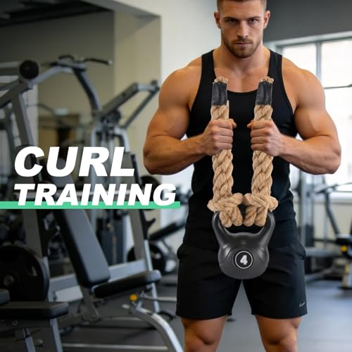 Rope Grips for Pull Ups | Handmade Heavy Duty Jute Rope, 2 Inch Thick, Durable Grip Strength Training for Gym and Home Workout