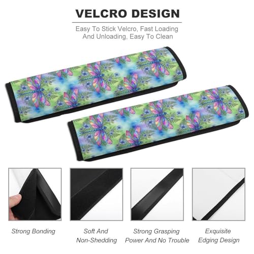 2 Pack Dragonfly Purple Flowers Seat Belt Shoulder Pad Universal Soft and Comfortable Seat Belt Covers Cushion for Kids, Most Cars, Comfortable Driving - color: Pattern 1219