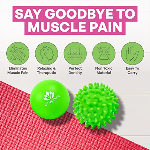 Acupoint Physical Massage Therapy Lacrosse Ball Set Ideal for Yoga Deep Tissue Massage Trigger Point Therapy and Myofascial Release Physical Therapy Back Foot Plantar Fasciitis (Spiky Ball) - style: Spiky Ball