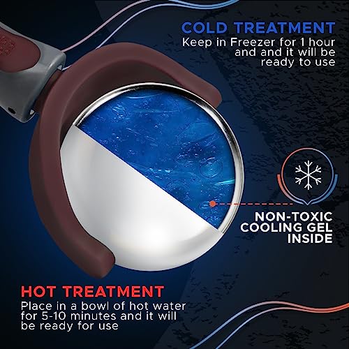 Cold Massage Roller Ball | Cold Therapy | Ice Roller Ball with Handle | cryo Stick | Relieve Muscle Pain (Maroon) - color: Maroon