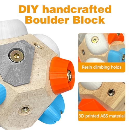 Handmade Bouldering Block, 3D Rock Texture Climbing Finger Strengthener & Grip Trainer with Dice Game Rules, Premium Desk Toy & Rock Climbing Gift for Climbers (Put Gym in Your Pocket)