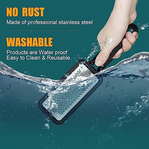 Foot File Foot Scrubber Pedicure, 2 Pcs Stainless Steel Callus Remover for Feet, Professional Foot Grater Rasp Scraper Corns Callous Removers Tool to Hard Skin Corns for Dry and Wet Fee - style: 2 X Foot Rasp