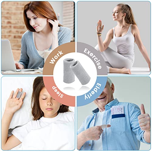 Finger Compression Sleeves, 10 Pcs | Finger Protectors Cots for Arthritis Swelling Basketball Sport, Breathable Elastic - color: Gray