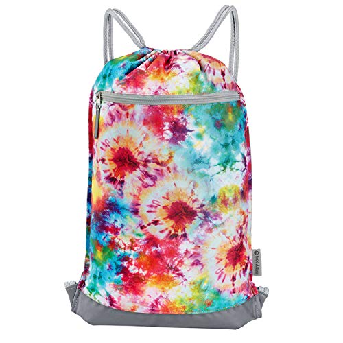Skog Å Kust GymSak | Patented 2-in-1 Drawstring Cinch Bag with Removable Waterproof Dry Bag | Tie Dye - color: Tie Dye