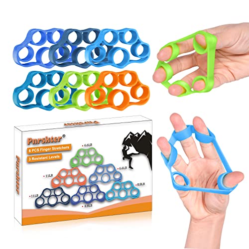 Hand Grip Strengthener, Finger Exerciser, Grip Strength Trainer (6 PCS),New Material,Forearm Grip Workout, Finger Stretcher, Relieve Wrist Pain, Carpal Tunnel - style: Finger Exerciser