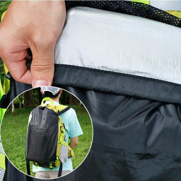 Backpack Extension Bag Large Capacity Storage Mesh Pocket Outdoor Accessory External Storage Pouch Foldable Oxford Cloth Weatherproof Breathable