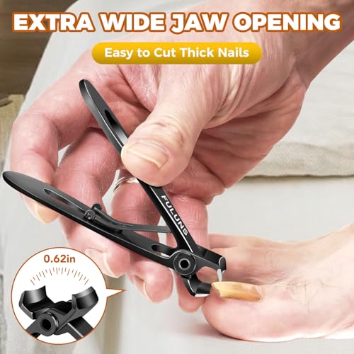 Toenail Clippers for Thick Toenails for Seniors, Angled Large Nail Clippers for Men with Catcher, Heavy Duty Toenail Clippers with Wide Opening Fingernail Clipper Nail Cutter Gifts for Men Women - style: Black Nail Clippers Set