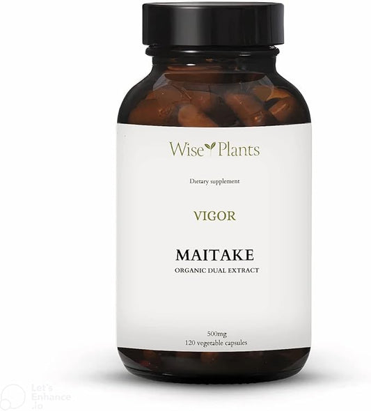 Maitake Mushroom Supplement. Dual Extract, Pure Fruiting Body, 30% Polysaccharides, 500 mg, 120 vegecaps (120-Day Supply). Healthy Immune Function and Energy Support.