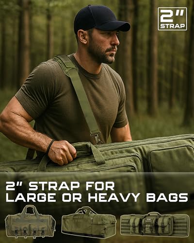 WYNEX Shoulder Strap, 55 inch Universal Bag Strap Replacement with Pad | Single Shoulder Strap with Detachable Thick Pad, Crossbody Bag Strap for Tactical Pouch Tool Bag Messenger Bag Luggage Duffle - color: Army Green, size: 2“ Strap