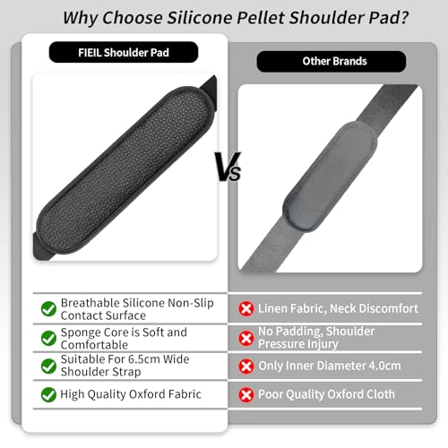 FIEIL 2 Pack Breathable Universal Strap Pads, Silica Gel Guitar Strap Pads, Help Relieve Shoulder Pain (Anti-Slip Texture) - size: 2 Pack Silicone Particles