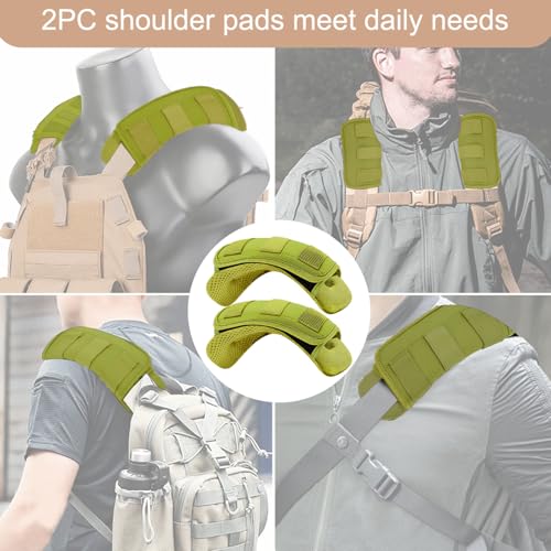 ZINZ 2-Pack Universal Wide Shoulder Pad with Ultra Thick Cushion for Bag Luggage Backpack Bag Crossbody - color: Army Green