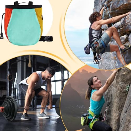 Gym Chalk Bag Waterproof Refillable Pouch | Rock Climbing Storage Pockets Outdoor Gear for Weightlifting Disc Golf Gymnastics Outdoor Adventure Weightlifters Climbers