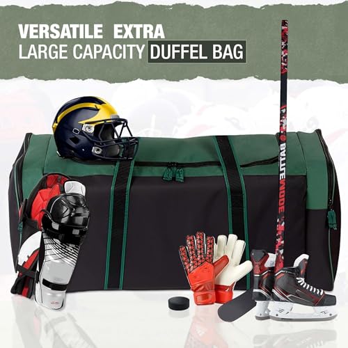 Jetstream Heavy Duty Multi Pocket Durable Sports Gym Equipment Travel Duffel Bag - color: XL 36" Green, size: 36IN