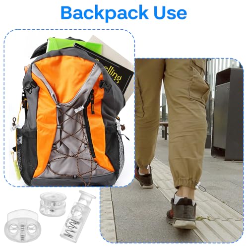 36PCS Spring Cord Lock, Plastic Cord Locks for Drawstrings Spring Toggle Stopper Cord Adjuster Shoelace Fastener Lock