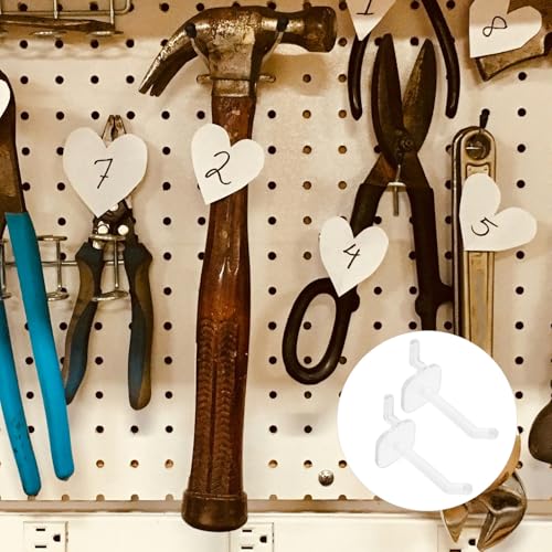 50pcs Plastic Pegboard Hooks 5cm Small Hanging Board Hooks for Garage Organization and Workshop Tool Storage
