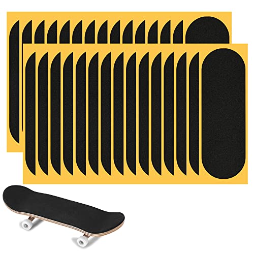 WINDIR 24pcs Grip Tape for Fingerboards,Precut 28×100mm Pro Finger Toys Foam Grip Tape, Professional Black Wooden MiNi Skateboards (24pcs Precut) - color: 24pcs Precut