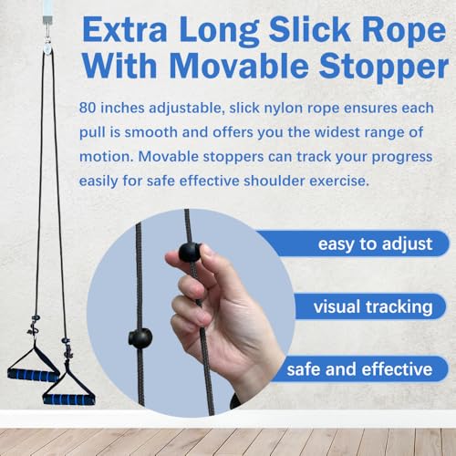 Shoulder Pulley for Physical Therapy, Pulleys for Shoulder Rehab Over Door, Shoulder Pulley Over The Door Physical Therapy, Door Pulleys For Physical Therapy, Arm Pulley, Over The Door Pulleys - Black