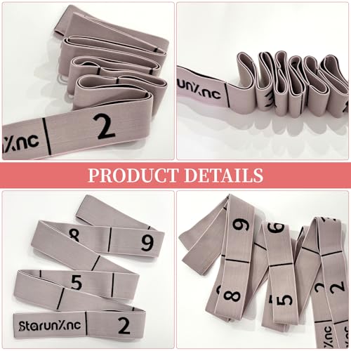 Yoga Stretch Strap for Flexibility, 2 Pack – 10 Loops Stretching Strap for Yoga, Pilates & Physical Therapy, Elastic Non-Slip Nylon Fabric, 8 ft Length