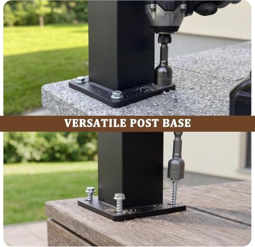 Aluminum Deck Post,2.8 in. x 2.8 in. x 39 in Perpendicular Adjacent Two Side Pre-Drilled 90 Degree Railing Corner Post, Ending Support Post - size: 39 In Neighbor Post