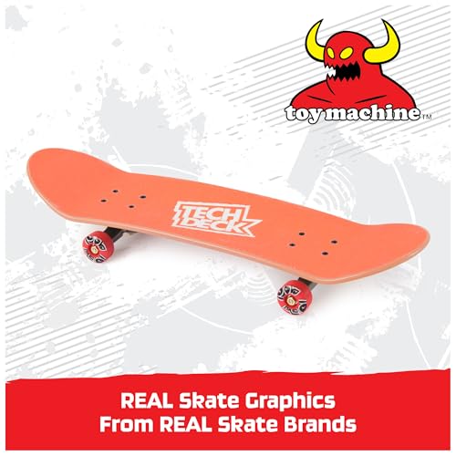 TECH DECK Toy Machine Handboard, Authentic Mini Skateboard | 9x Larger than a Fingerboard, Hands Only, Authentic Graphics, Die-Cast Trucks, Skateboard Gifts for Kids & Collectors Ages 6+ - style: Toy Machine